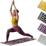 Zaveur Dancing Ladies Polyurethan-Yogamatte, 68,6 x 185,4 cm (B x L), Meditationsmatte mit Premium-PU-Vorderseite, rutschfeste Trainingsmatte mit Gummi-Rückseite für Heimtraining, tragbare