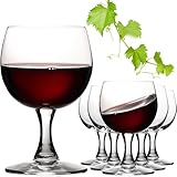 PLATINUX kleine Weingläser 250ml Set 6-Teilig Rotweingläser aus Crystalline Glas Burgundergläser Spülmaschinenfest