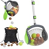 YEOOIYCW Nusssammler,Walnuss Sammler,Obstsammler,ausziehbar 26'~56', Nusssammler mit großem Erntekorb,Rollsammler für Nüsse, Äpfel, Eicheln & Fallobst, Nussroller,Kugelpflücker, Äpfelsammler (C)