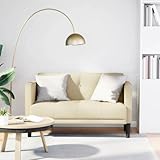 MOBCANT Zweisitzer-Sofa Creme 111 cm Stoff Wohnlandschaft Couch Couchgarnitur Sofabezug für Empfangsraum Hotel Büro Wohnung