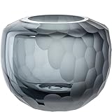 Leonardo Home Bellagio Tischvase - Vase aus hochwertigem Glas mit Struktur außen - Handarbeit - Höhe 10 cm, Durchmesser 11 cm - Anthrazit, 036444