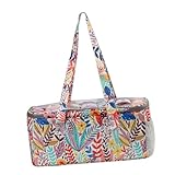 DOITOOL Baumwoll stricktasche mit Großem Fassungsvermögen Robustem Tragegriff Verschleißfestem Material und Praktischen Mehrfachfächern als Tragbare Aufbewahrungstasche für Wollgarn und