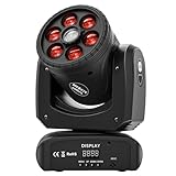 LED Moving Head Light, 4 in 1 RGBW mit mehreren Effekten, DMX 512 & Sound Control für DJ Partys & Bars