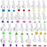 35 Stück Mini Ausstechformen Set, Fondant Ausstecher, Fondant Plunger Cutters, Mini Ausstecher, Ausstechform Modellierwerkzeug Backzubehör, Geometrische für DIY Torten, Kuchen Backen