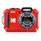 KODAK Pixpro WPZ2 - Digitalkamera Kompakt 16M Pixel, Wasserdicht bis 15m, Stoßfest, Video 720p, LCD-Bildschirm 2,7 - Li-Ionen-Akku, Rot