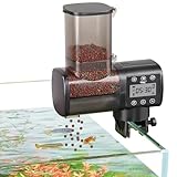 hygger Automatischer Futterspender Fische, Futterautomat Aquarium für Koi Fische Teich mit LCD Display Controller Fish Feeder Automatic für Weekend Holiday(Battery Not Included) (500ML)