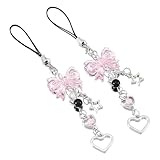 YOGAZEN Niedliche Handyanhänger, 2 Stück süße Anhänger, Schultergurte, Handyanhänger, Handyhüllen, Schlüsselanhänger, Kameraanhänger, Accessoires, Geeignet für Taschen