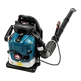 Rückentragbarer Benzin Laubbläser mit 75,6CC 4 Takt Motor und 1,9L Kraftstofftank Einstellbarer Geschwindigkeit, Schnurloses Gartengebläse für das Säubern von Blättern und Kieseln