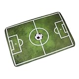 FUTUREORYY Skid Resistant Flannel Mini Fußballfeld Teppich Weicher Rutschfester Bodenmatte für Wohnzimmer Schlafzimmer Badezimmer Komfortable Druckentlastung Dekorativer Spielteppich für