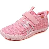 MIFAWA Kinder Barfußschuhe Minimalistisches Sneaker für Jungen Mädchen mit breiter Zehenbox und Zero-Drop-Design Aquaschuhe Schwimmschuhe ideal als Bade Strand oder Schwimmaccessoire (Rosa,EU31)