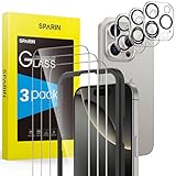 SPARIN Panzer Schutz Glas für iPhone 16 Pro, 3+3 Stück Schutzfolie und Kameraschutz mit Rahmen-Installationshilfe,9H Härte, Anti-Kratzen, Anti-Öl, Anti-Bläschen,HD-Klar
