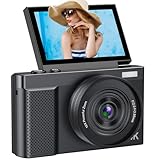 Digitalkamera für Fotografie, 4K 64MP Kameras für Fotografie mit 3 Zoll 180° Flip Screen, 16X Vlogging-Kamera für YouTube mit 64GB Micro SD-Karte für Anfänger, Teenager