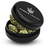 PURPLE LEGACY Ultra leichte Stash Box Aluminium Dose I Wasserdicht I Luftdicht I ø55x24mm I UV Licht geschützte Box für Pillen Kräuter Gewürze| Alternativer Taschenaschenbecher Schwarz