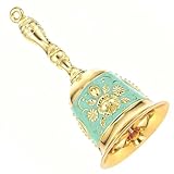 Spetsbst Handglocke Metall, Hand Glocke Retro-Prägemuster Schreibtischglocke Resturant Service Glocke, Rufglocke Tischglocke für Weihnachten/Advent/Meditation/Bankett/Schule (Blaugrün)