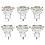 Caldarax 6 Stück GU4 MR11 3W LED Spot, Ersetzt 20W 30W Halogenlampen Reflektor, Warmweiß 3000K, 300LM, AC/DC 12V-24V, Nicht Dimmbar, 120° Abstrahlwinkel, mit Schutzglas, 35mm*35mm