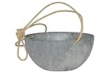 Artstone Pflanzgefäß Blumenampel Fiona, frostbeständig und leichtgewichtig, Grau, 25x12cm