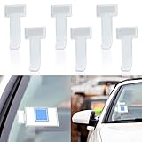 OusSee 6 Stück Parkscheinhalter, Transparent Auto Windschutzscheibe Ticket Halter für die Auto Windschutzschutzscheibe für Parkausweis Wohnmobile Caravan Transporter Lieferwagen