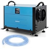 FANTASK Luftentfeuchter mit 3 Modi & 24H Timer, Bautrockner hängend & freistehend 2in1, Industrie Trocknungsgerät mit Ablaufschlauch & automatischer Abtauung (Blau,27-73 L/Tag)