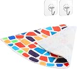 Eck Duschmatte rutschfest, Eckduschmatte rutschfest, Anti Schimmel Badematte, Eck-Duschmatte, Waschbare, mit Ablauflöchern, Gebogene Duschmatte für Innendusche, PVC, rutschfest, 60 x 60 cm