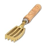 Fischentschupp-Bürsten-Set, groß, 2 Stück, mit gezacktem Messing-Sägezahn und ergonomischem Holzgriff, handgefertigt in Japan für einfache Entfernung von Schuppen