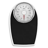 ADE Körperwaage analog im Retro Look | rutschfeste Wiegeoberfläche | mechanische Personenwaage mit extra großer Anzeige | ohne Batterie | bis 136 kg | schwarz