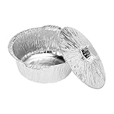 Holibanna Grillfolientopf offen tragbar Camping Folienpfannen Verdickt klein grillzubehör outdoor-kochgeschirr feuerfester topf Folientopf mit Deckel Folienpfanne zum Backen Alufolie Silver