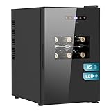 Cecotec Weinkühlschrank Bolero GrandSommelier 1550 CoolCrystal. Klasse E, 15 Flaschen, temperaturverstellbar von 5-18ºC, thermoelektrische Kühlung, leise mit 35 dB, Touchpanel umweltfreundliche LED