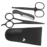 PAMINGONO 1 Stück Bartschere Bartpflege Set Bartpflege Kit professioneller Bartschneider silberner anzug für männer Pflegeset für Männer Herrenpflegeschere Bartkamm und Schere Silver