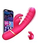Dildo Vibratorensets für Frauen, Sex Spielzeug für die Frau 12 Modi Soft Dicksilikon Rabbit Vibrator Leise Starke Leck Vibration für Frauen Klitoris G Punkt Sex Toyset Woman +APP Fingerüberzieher