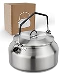 LAMBDA COFFEE® Wasserkessel 1L aus Edelstahl | Für Camping und Outdoor | Teekanne | Tragbarer Campingkessel 1000ml für Zuhause | Wasserkocher | Camping Zubehör
