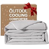Qutool Sommerkühldecke Doppelseitig - Leichte Selbstkühlende kühlende Decke mit Arc-Chill, Atmungsaktive Sommerdecke für Heiße Schläfer, 228x228cm Grau