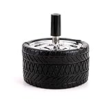 Drück Aschenbecher Aschenbecher Drehen Winddichter Tischaschenbecher Tischaschenbecher mit drehbarem Deckel Drehen Aschenbecher Windaschenbecher Schwarz Für Zuhause Büro Und Draußen (1 Stück)