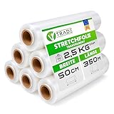 V1 Trade Stretchfolie Transparent Strechfolienrolle - 6 Wickelfolie - Handstretchfolie 350m/50cm Verpackungsmaterial - Verpackungsfolie auf Rolle - Folie Für Möbel - Folien Für Umzug - Umzugsfolie