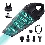 JAP Handstaubsauger Akku S3 - Testsieger Beutellos Handsauger Kabellos - 10000pA 22.2V - Nass Trocken - 5 Aufsätze Haustiere Auto - Schwarz