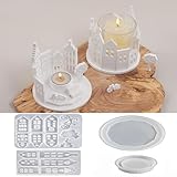 4 Stück gießformen silikon Ostern, Silikonform Ostern, Silikonform Haus Anzug, Silikonform Häuser, Gießform Baum, Silikonform Fahrrad, Haus Silikonform Kerzenhalter