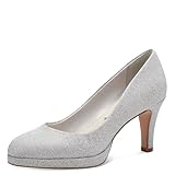 Tamaris Damen 1-22402-42 Pumps, Silver Glam, 38 EU
