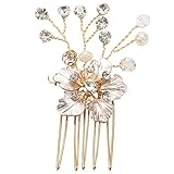 Nettoppo Haarschmuck Gold Damen Kristall Kamm Braut Haarschmuck Handgemachte Hochzeit Haar Kamm Kopfschmuck