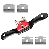 Gativs Schabhobel Klein mit 4 Ersatzklingen 210 mm Anpassung Holzbearbeitung Schneide Plane Holzhobel Handhobel Schweifhobel Spokeshave Holz Arbeiten Holzhobel Trimmen Werkzeug Zugmesser für Holz