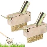 2 Stück Fugenbürste Stahlbürste Fugenkratzer Unkraut Fugenreiniger Unkrautbürste Gartenbesen zum Beseitigen von Gras Moos Platten Fugen Mauerkanten