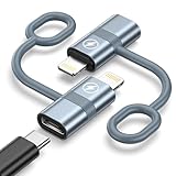 Bimker USB C auf Lightning Adapter(2 Stück), Adapter USB C auf Lightning für iPhone 14 13 12 11 Pro Max, iPad Pro/Air 5/Mini 6, iPod, PD Schnelles Laden Usbc Lightning Adapter, Nicht für Audio/OTG