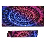 Gaming Mauspad XXL Lila, Großes Mousepad 800 x 400 x 3 mm, Mouse Pad Groß, Schreibtischunterlage Boho Wasserdicht, Genähte Kanten Mauspads, rutschfeste Gummibasis, Maus Pad für Gaming und Büro -MP1