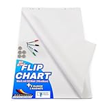 Master of Boards Flipchart Papier Zubehör-Set - Papier blanko Block mit 20 Blatt, 4 Marker Stifte, 5 Magnete - Grundausstattung für Flipcharts für Büro, Schule oder Zuhause
