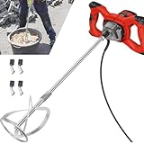 2600W Rührwerk, Mörtelrührer für Farbe,Putz & Estrich, Elektrischer Handrührgerät Beton Mischer Mörtelmischer Farb- und Mörtelrührer, 6-Gang-Getriebe 0-1700U/min, M14-Gewinde, Rondenrührer Ø 120mm