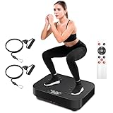 Aolawco Vibrationsplatte, Fitness Vibrationsboard Mit Trainingsbänder, Leiser Motor, 99 Intensitätsstufen, Rüttelplatte Sport für Zuhause, Power Vibration Plate für Muskelaufbau, Stressabbau