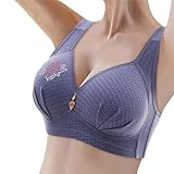 Rrongwn Damen BH Mit Vorderverschluss Ohne Bügel Bustier Bequemer BH Vollschalen Ungepolster U-Rücken BH Mit Breiten Fitness Lauf Joggen Yoga Bra Push Up Sport Bustier