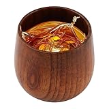 beiyoule Verkohltes Bourbon Trinkglas aus Holz, altmodisches Glas, Whiskyglas, Bourbon-Geschenke für Männer, Papa oder Bruder
