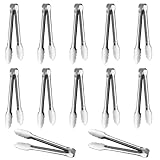 Servierzange, Buffetzange, ACAUTO Edelstahl Food Tong Servierzange Kleine Servierzange Edelstahl Mini Appetizer Zangen (13 CM(12 Pack))