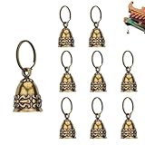 Rrlihjgu Hochzeitsdekoration, Glocken, Kuhglocke aus Kupfer für Handwerk | handgefertigte Glöckchen für Hochzeitstüren – 10 x dekoratives Windspiel für den Außenbereich