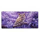 Schreibtischunterlage Eule Mousepad Baum Mauspad XXL 600X300X3MM, Mouse Pad Wasserdicht rutschfeste Gummibasis, Desk Mat mit Vernähte Kanten Verbessert Präzision und Geschwindigkeit für Home Office