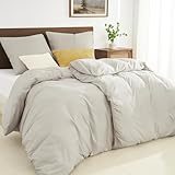 WohlNest Bettwäsche 135x200 4teilig Leinen - 2 Bettbezüge 135x200 cm + 2 Kissenbezüge 80x80 cm, ÖKO-TEX Bettwäsche-Sets Beige superweiche Mikrofaser Deckenbezug 135x200 Einfarbig Weiche Bügelfreie